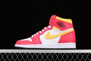 Air Jordan 1 Sail/University Red Olympic white and red high top basketball shoes 555088-603