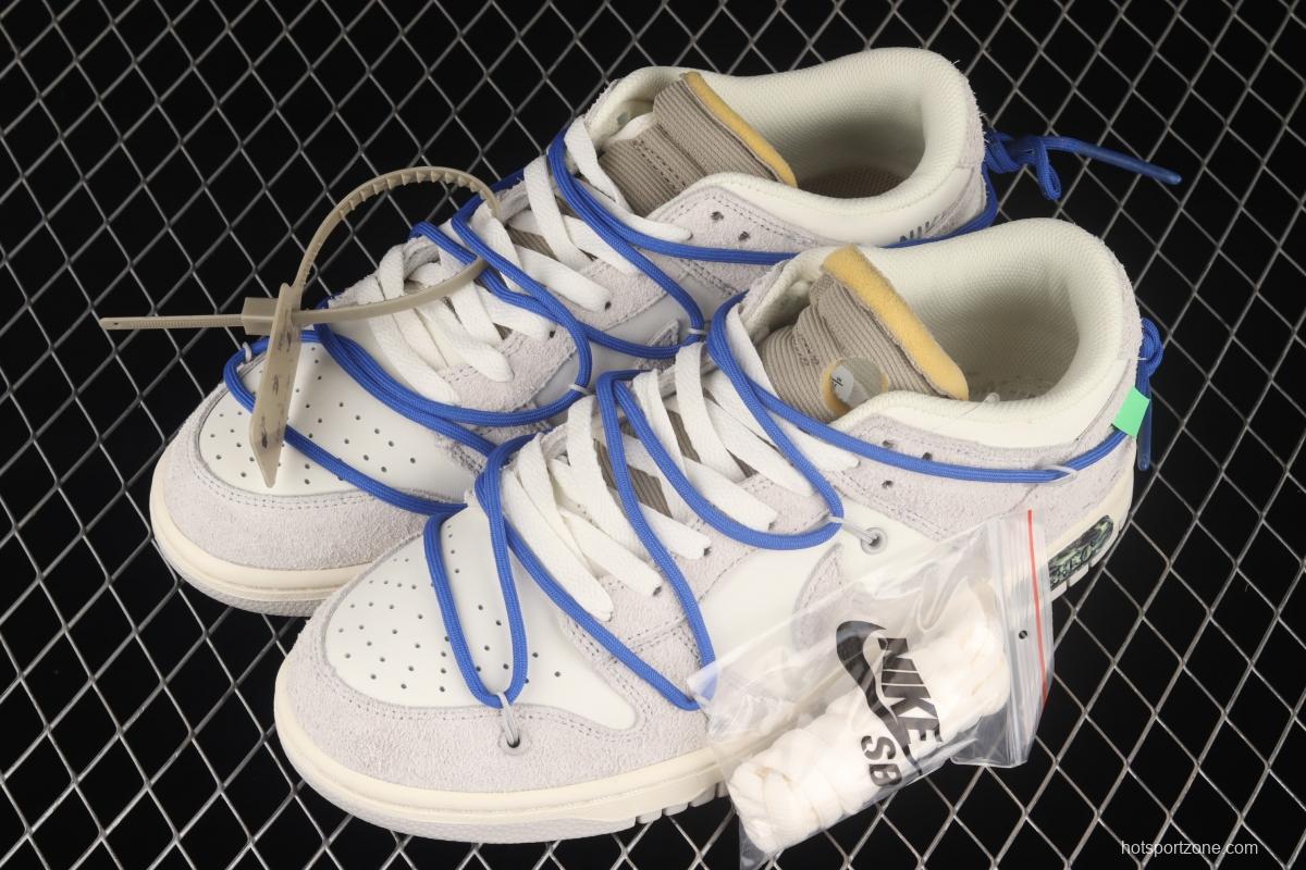 OFF-White x NIKE DUNK Low OW suede SB buckle rebound fashion casual board shoes DJ0950-104