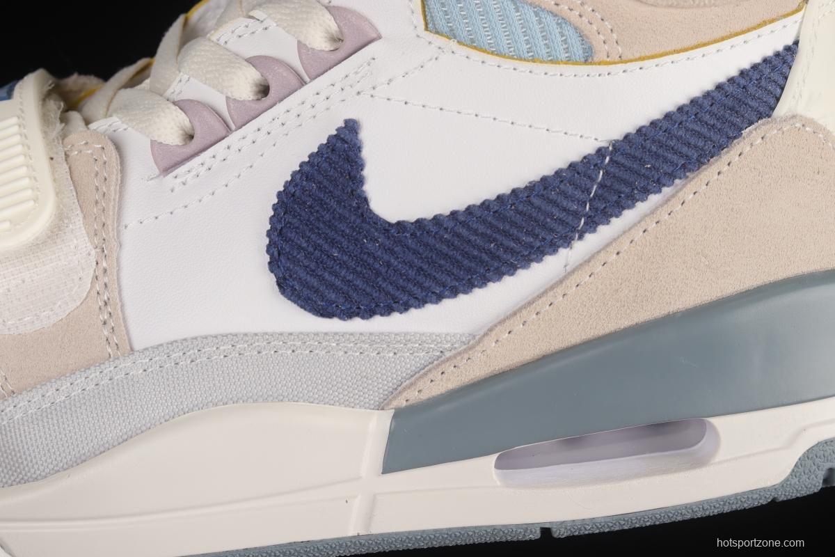 Air Jordan Legacy 312 White and Blue Color Matching Velcro Three-in-One Sneakers DQ5347-141