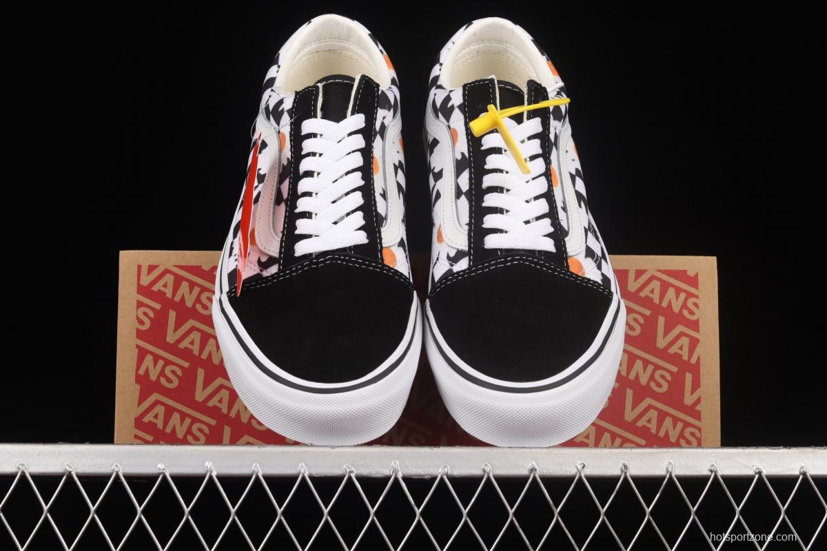 Vans Old Skool black and white checkerboard checkered daisy low upper board shoes sports shoes VN0A5KRFB0B