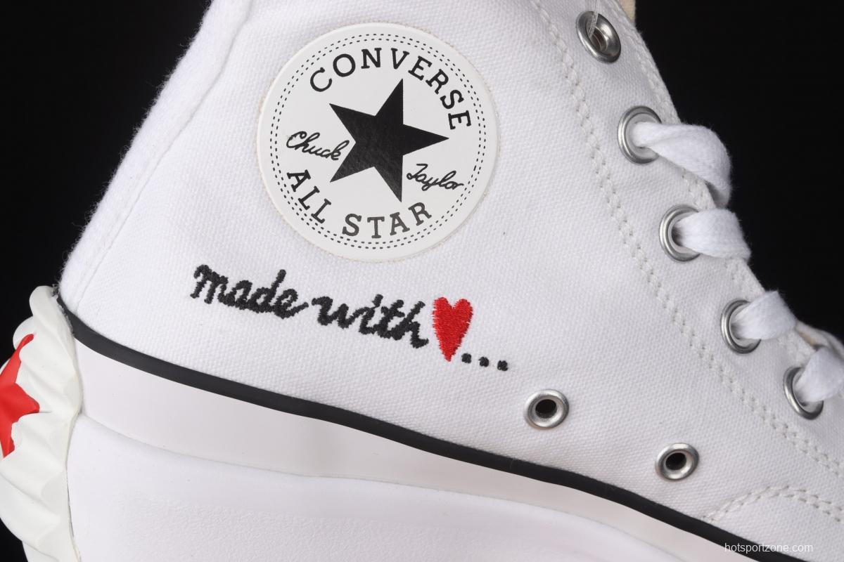 Converse Run Star Hike 1970 s Xiao Zhan Zhang Yuqi same Valentine's Day Limited muffin sawtooth thick sole raised canvas shoes 571874C