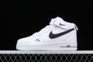 NIKE Air Force 1 Mid Premium ShAdidasow grey all-white side Logo3M reflective board shoes CV3039-108