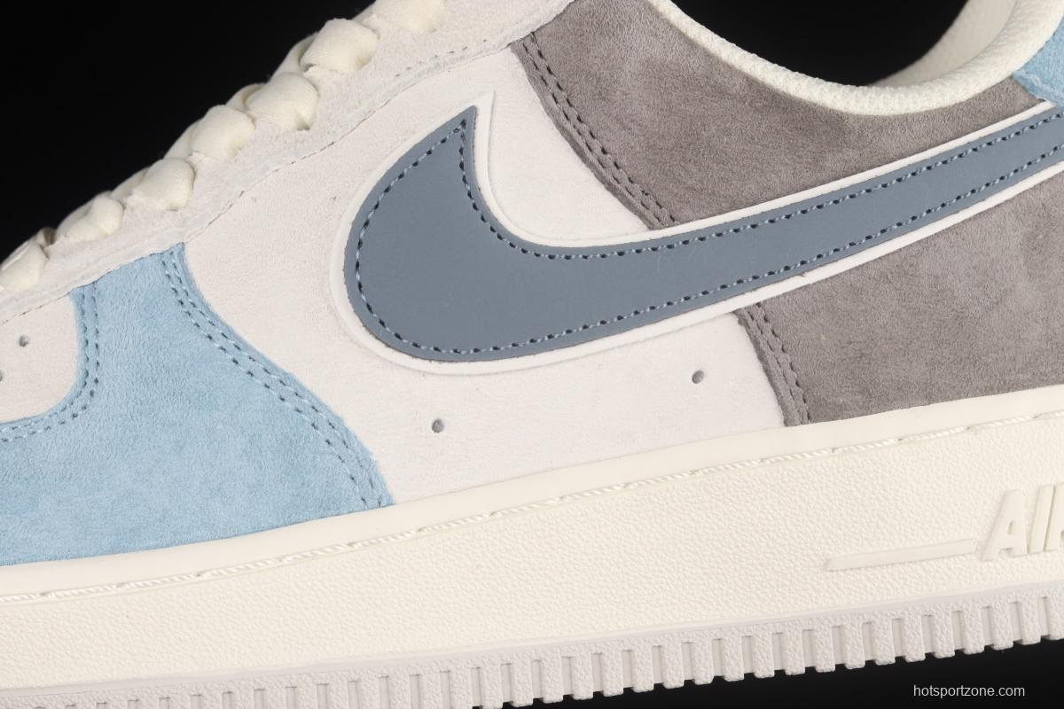 NIKE Air Force 1x07 light gray-blue color matching low-top casual board shoes LZ6699-523