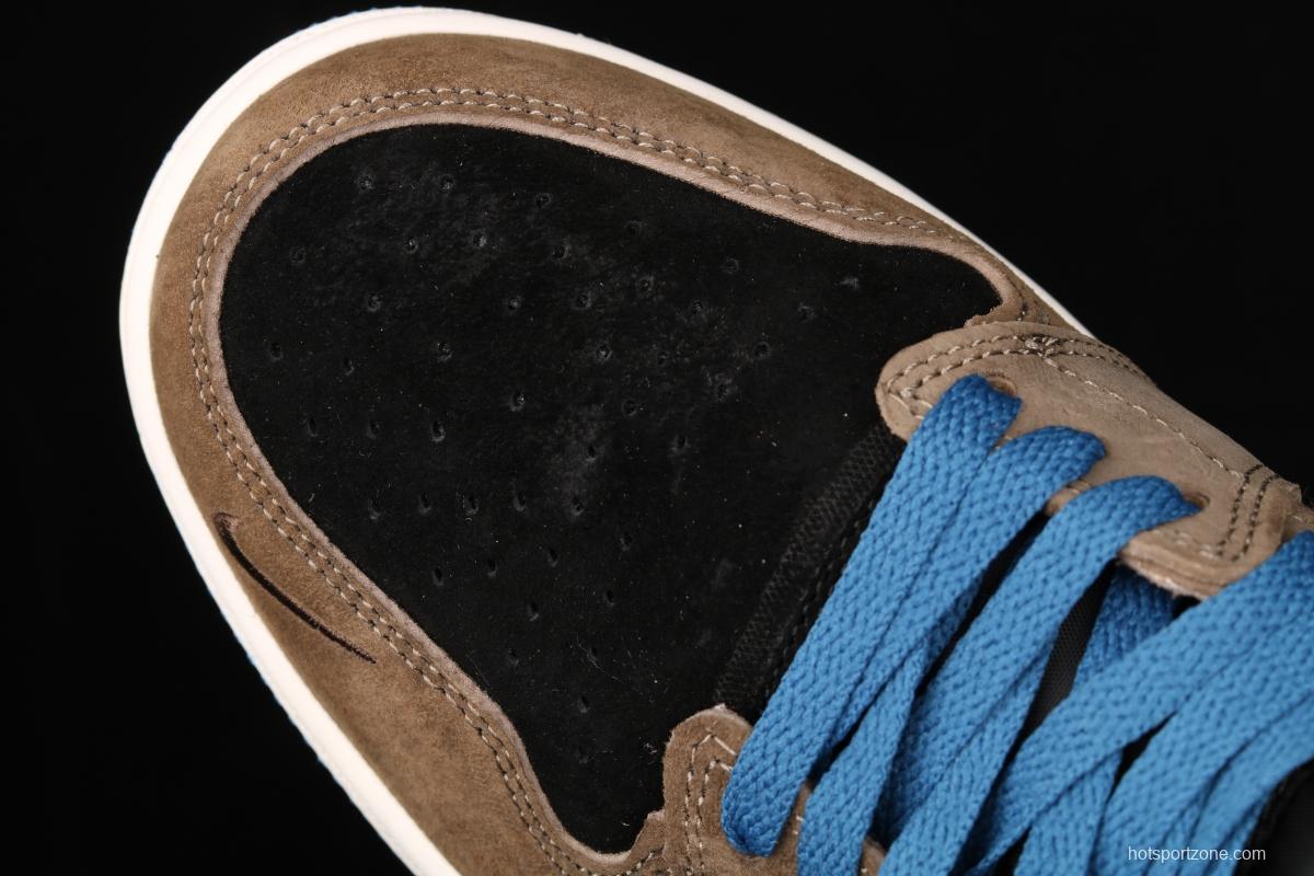 Air Jordan 1 Switch Black brown black brown zipper high-end cultural basketball shoes CW6576-200