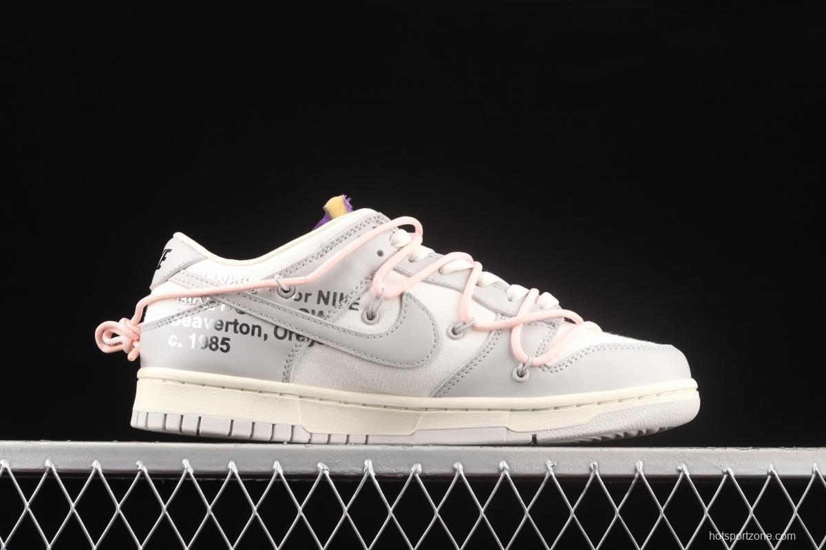 OFF-White x NIKE DUNK Low OW gray SB buckle rebound fashion casual board shoes DM1602-119