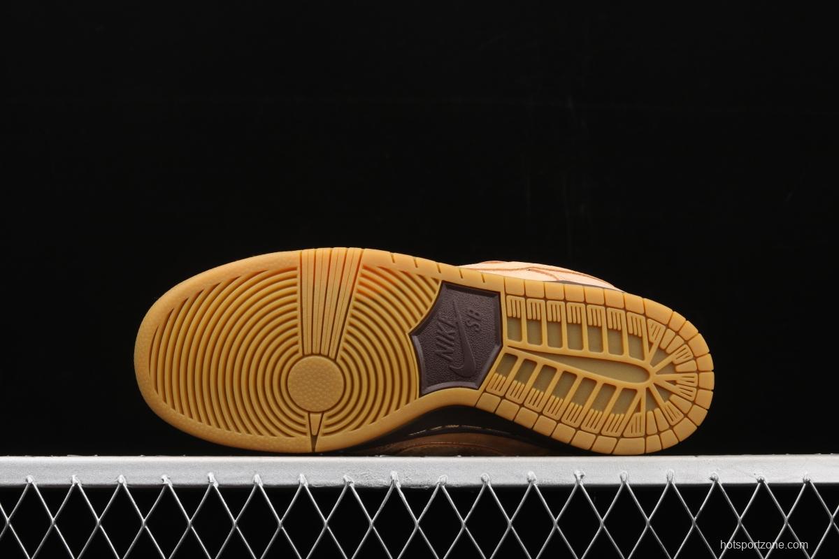 NIKE SB DUNK Low Pro wheat color deciduous yellow low-top sports skateboard shoes 883232-700