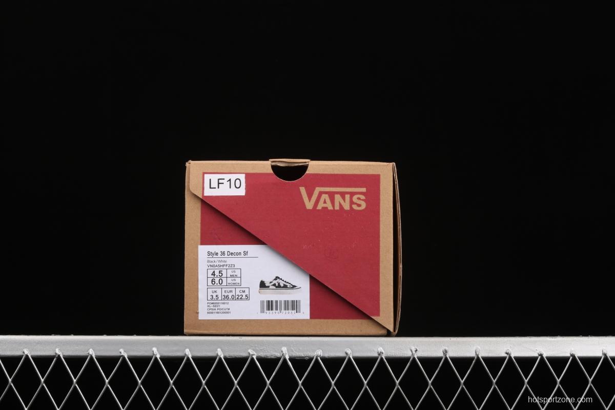 Vans Style 36 Decon SF GD overseas limited black-and-white cow graffiti low-top shoes VN0A5HFF2Z3