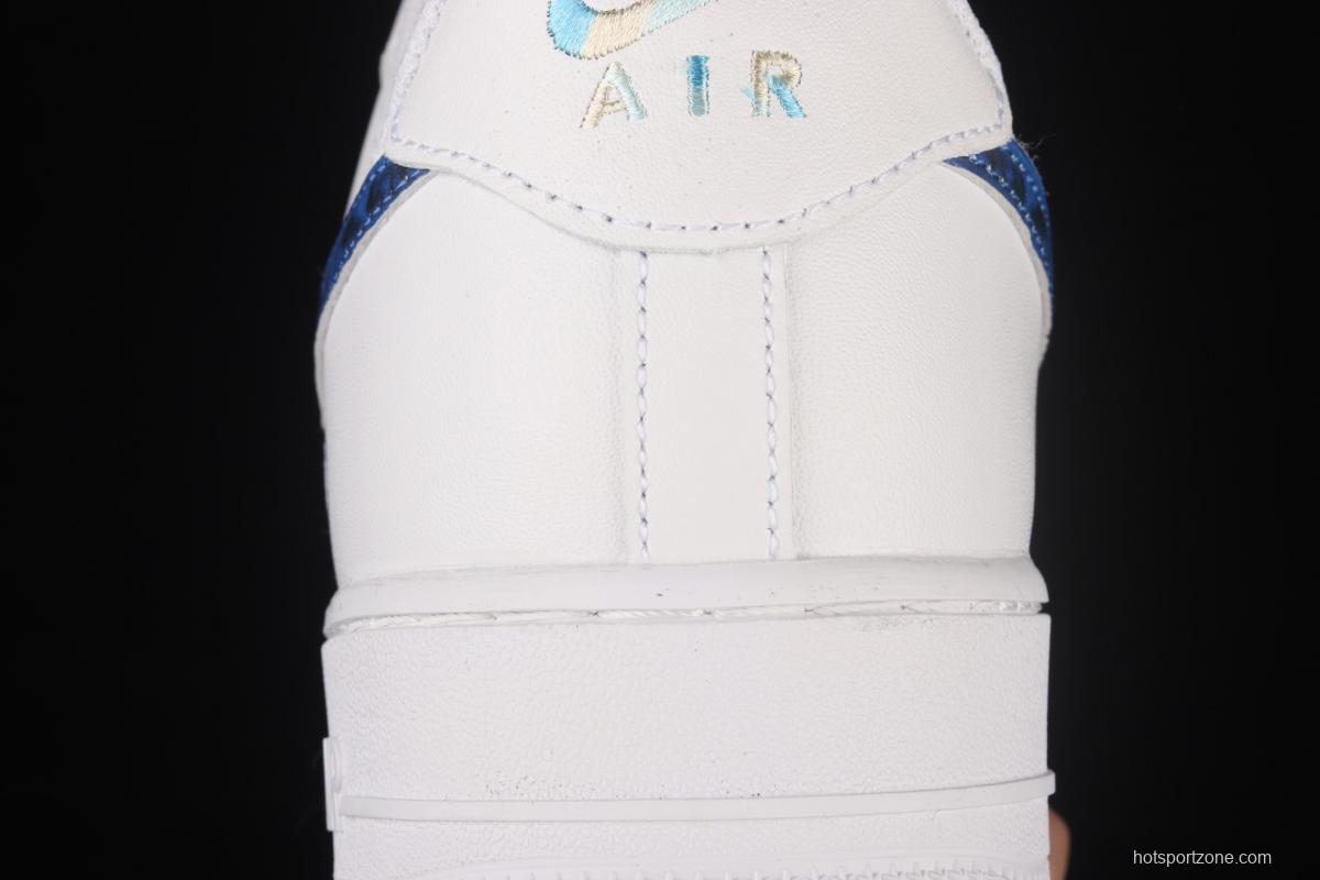 NIKE Air Force 1x 07 Lx graffiti white and blue low upper shoes 314192-117