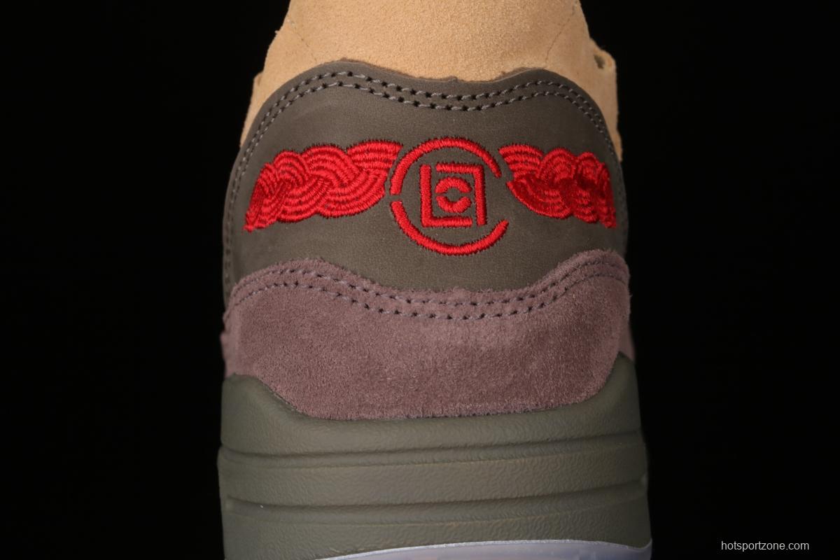 Clot x NIKE Air Max 1 Tea Leaf Brown joint style retro casual running shoes DD1870-200