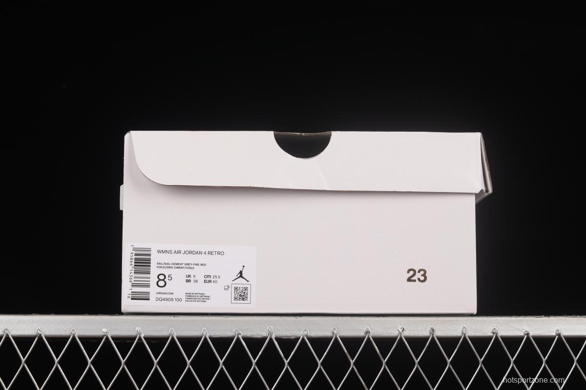 Air Jordan 4 Retro Canvas off-white canvas basketball shoes DQ4909-100