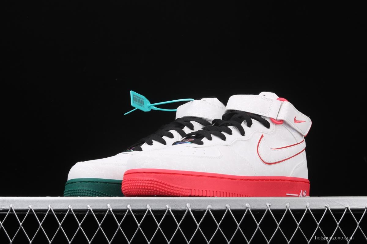 NIKE Air Force 1 High'07 Le ChinaHoop Dreams Red and Green Mandarin Duck Chinese Basketball Dream Limited Edition Zhongbang Leisure Board shoes CK4581-131