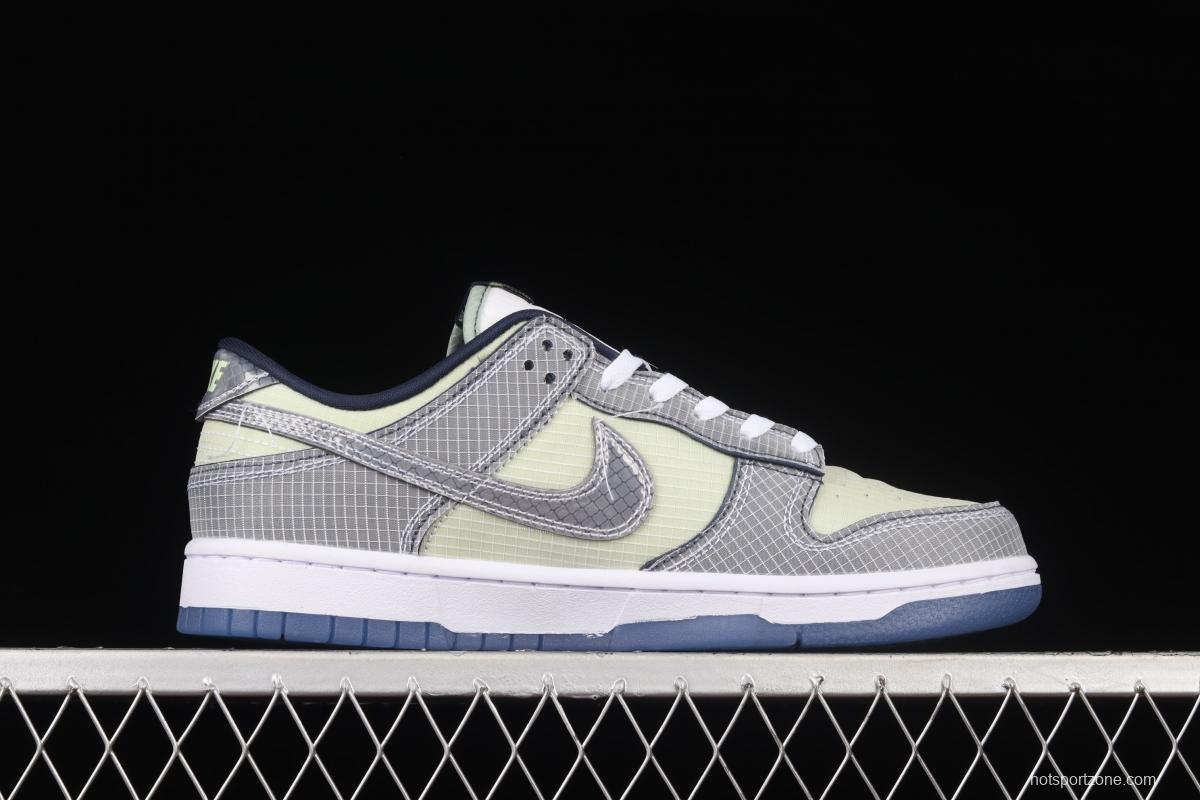 Unlon x NIKE SB DUNK Low co-branded dark blue and green SB buckled backboard fashion casual sneakers DJ9649-401