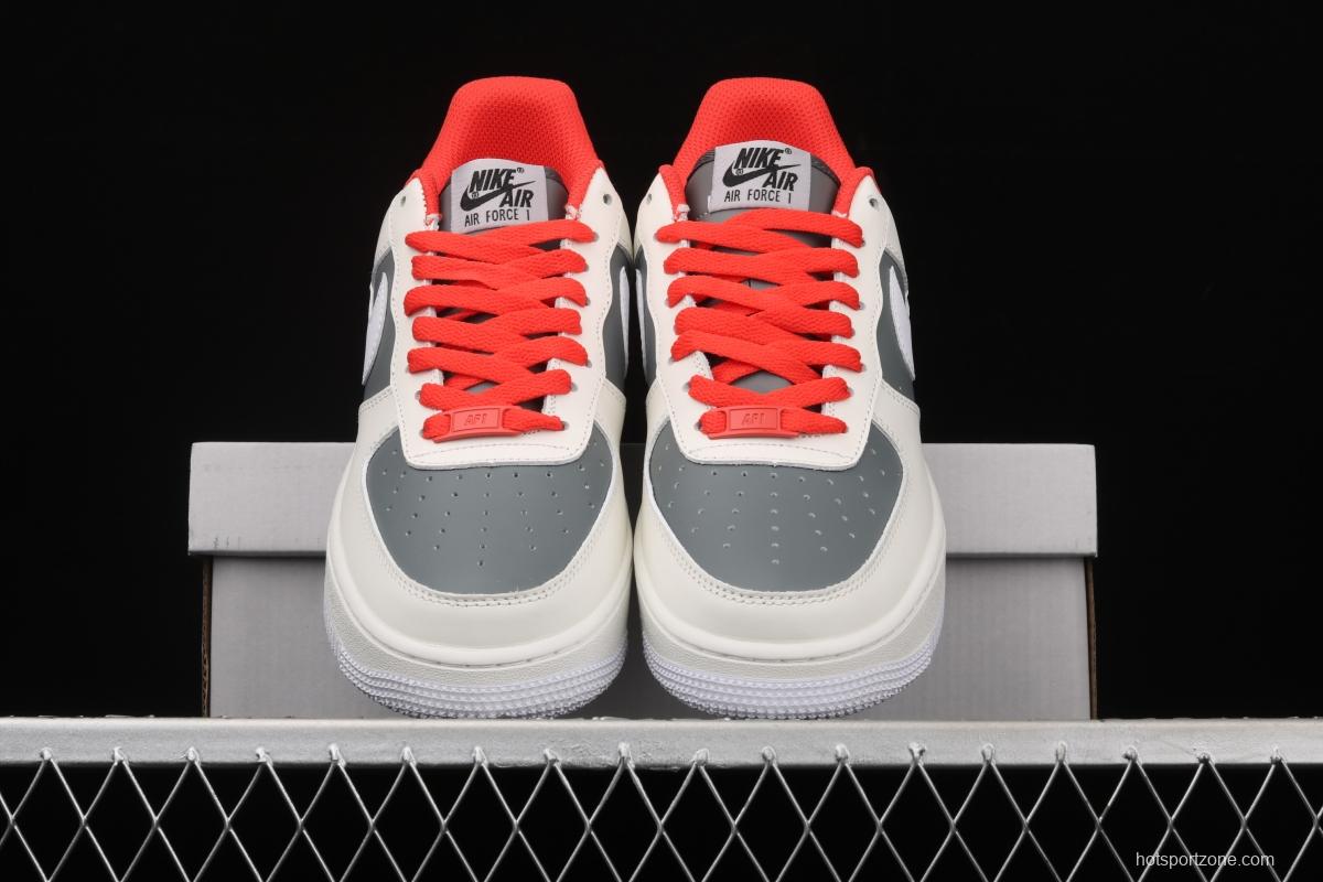 NIKE Air Force 1' 07 Low gray-red pigeon color matching low-top casual board shoes CT3427-900