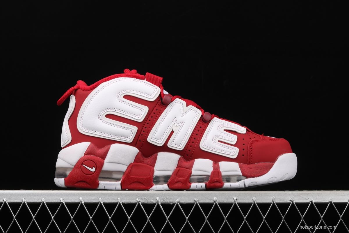 Supreme x NIKE Air More Uptempo co-signed AIR classic high street leisure sports basketball shoes 902290-600
