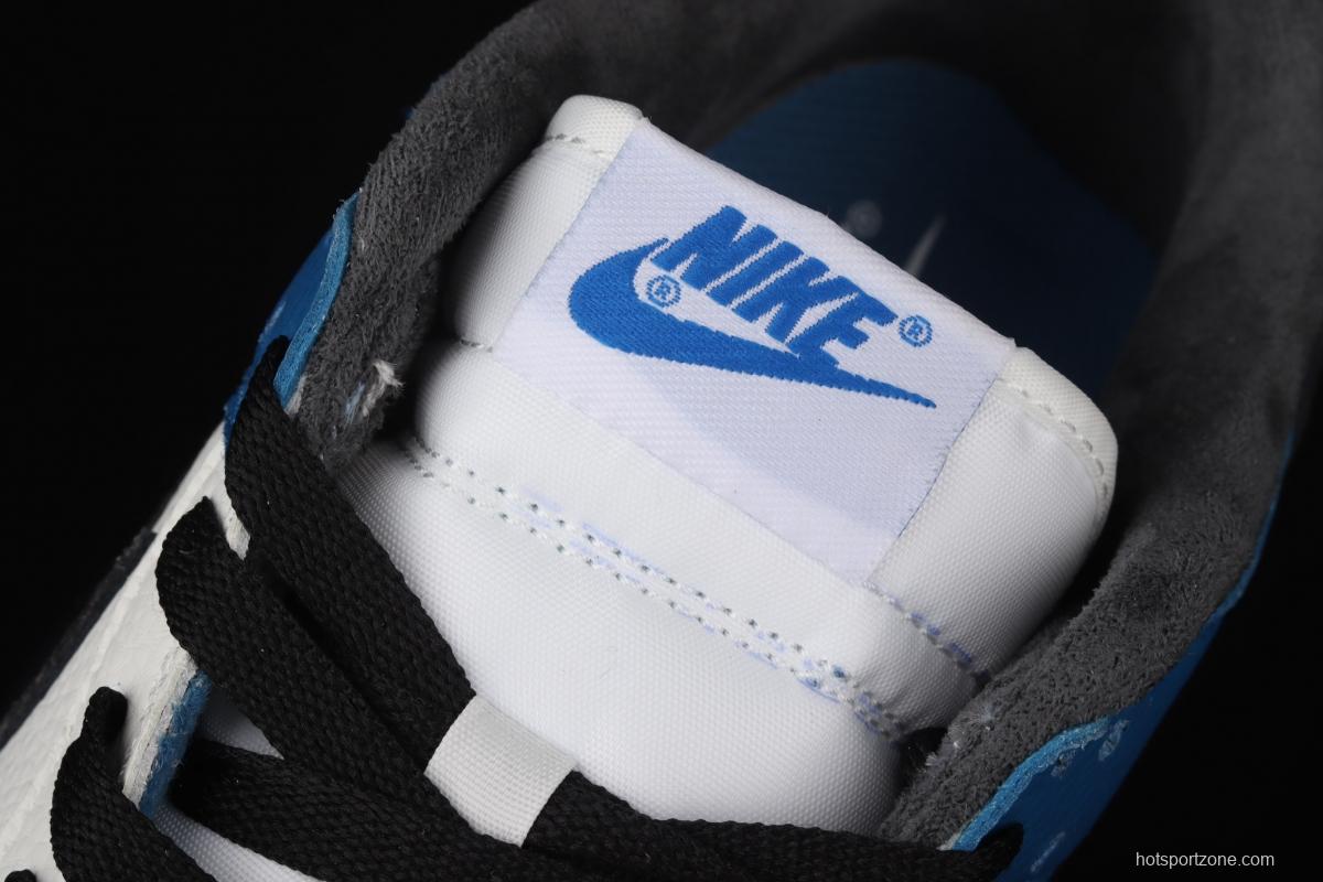 NIKE SB DUNK Low white, blue and black hook SB smash rebounds low upper board shoes DH0957-105