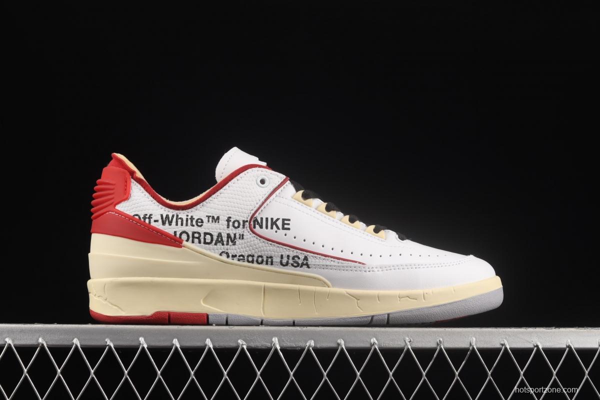 OFF-White x Air Jordan 2 Low SP AJ2 Joe 2 Chicago color matching basketball shoes DJ4375-106