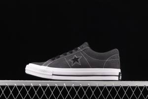 Converse One Star 74 Converse fur black gray low upper skateboard shoes 163247C