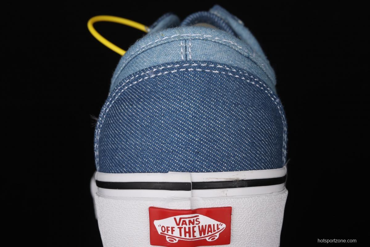 Vans Style 36 half-moon Baotou water wash color denim blue ultra-thin canvas vulcanized board shoes VN0A38G1Q70