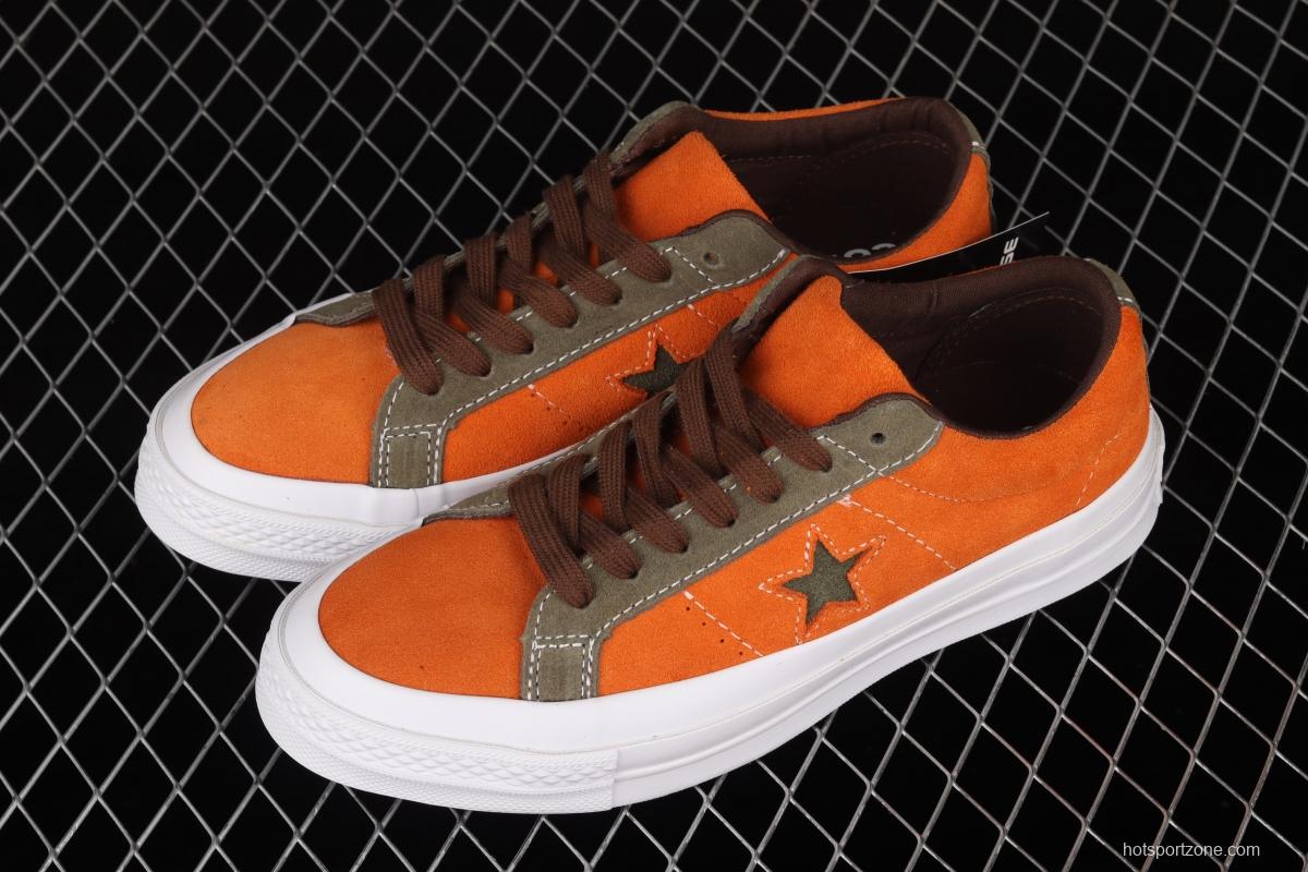 Converse One Star Converse dirty orange-green fur-turned one-star low-top board shoes 161617C