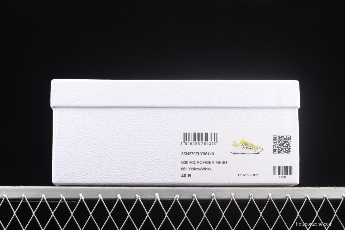 Dior B30 Microfiber Mesh B30 CD series sports shoes LY66140 Yellow/White