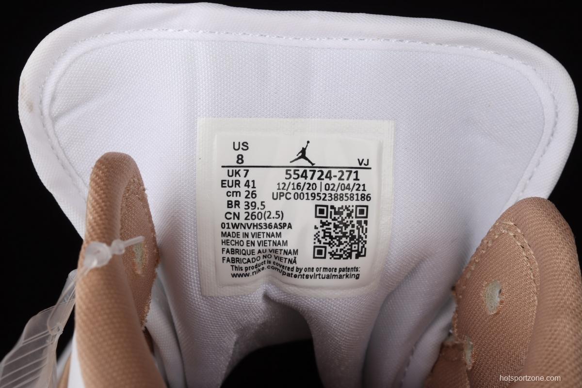 Air Jordan 1 Mid ephedra medium side cultural basketball shoes 554724-271