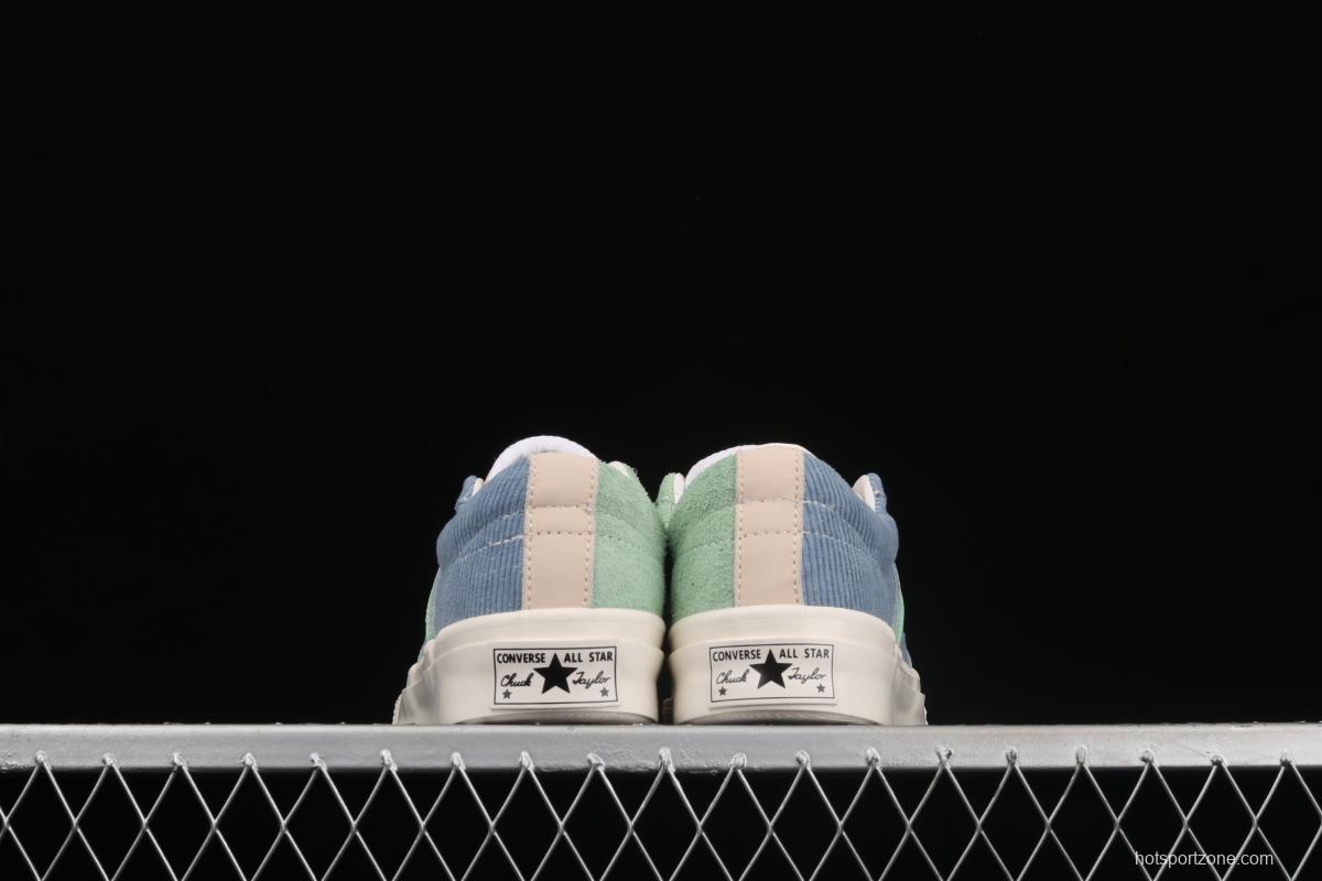 Material Block x Converse One Star ACAdidasmy joint style white and green spliced low-top basketball shoes 170572C