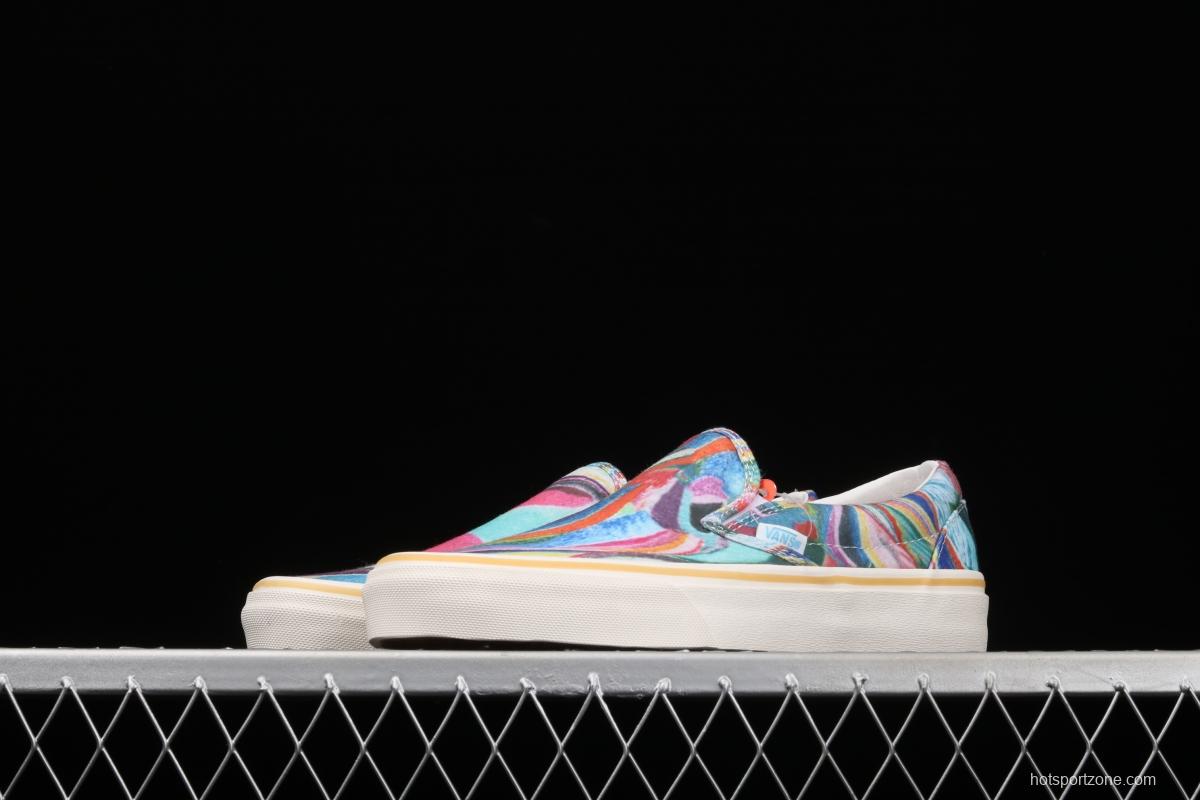 Vans Authentic SF color printing color sole environmental protection lazy man canvas board shoes VN0A3MU646B