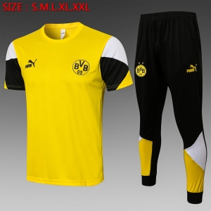 21 22 Borussia Dortmund Short SLEEVE Yellow （With Long Pants）S-2XL C685#