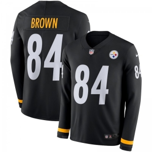 Men's Antonio Brown Black Therma Long Sleeve Player Limited Team Jersey