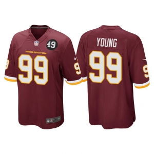 Men's #99 Chase Young Burgundy Bobby Mitchell Uniform Patch Player Limited Team Jersey