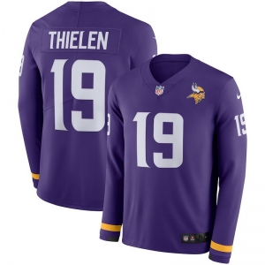 Men's Adam Thielen Purple Therma Long Sleeve Player Limited Team Jersey