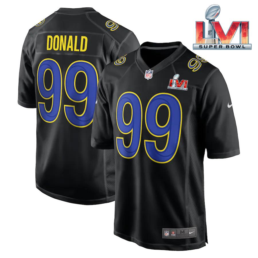 Men's Aaron Donald Black Super Bowl LVI Bound Limited Fashion Jersey