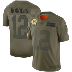 Youth Aaron Rodgers Olive 2019 Salute to Service Player Limited Team Jersey