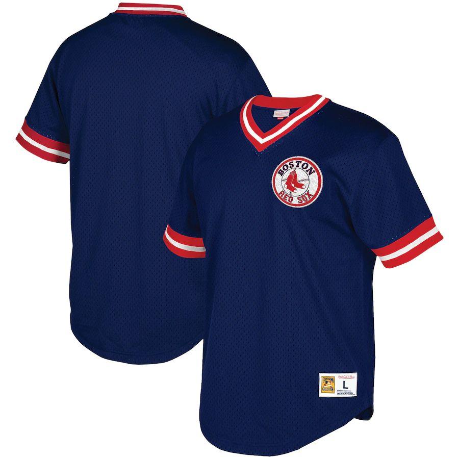 Men's Navy Mesh V-Neck Throwback Jersey