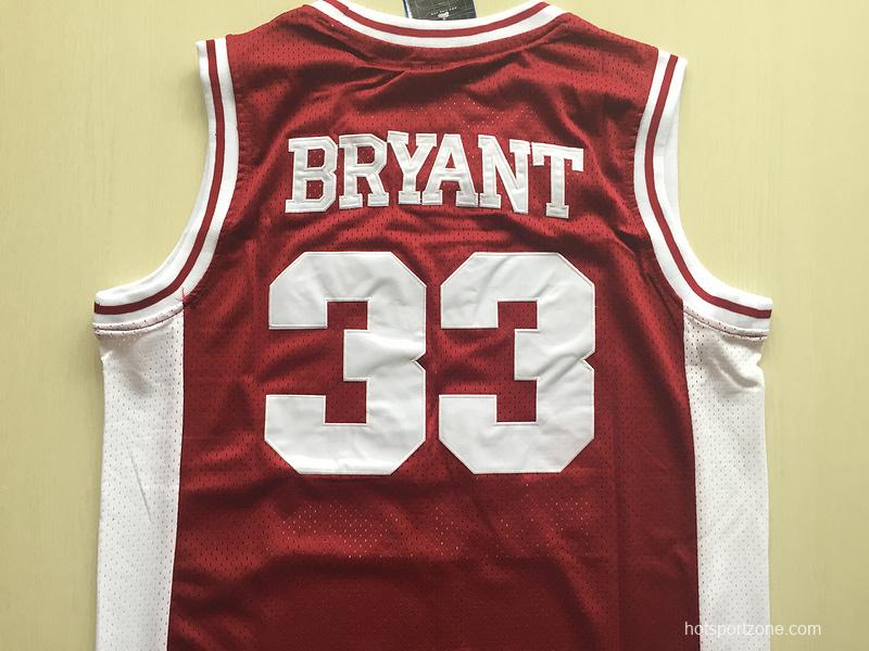 Kobe Bryant 33 Lower Merion High School Red Basketball Jersey