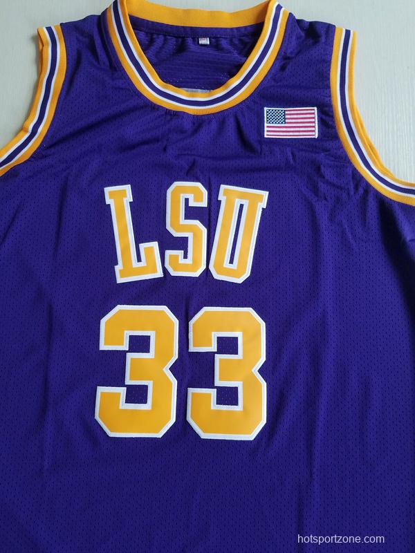 Shaquille O'Neal 33 LSU College Purple Basketball Jersey