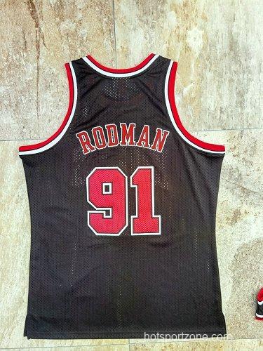 Men's Dennis Rodman Black Retro Classic Team Jersey