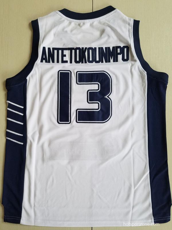 Giannis Antetokounmpo 13 Greece College White Basketball Jersey