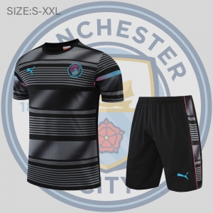 22/23 Manchester City Training Wear Short Sleeve Kit Black