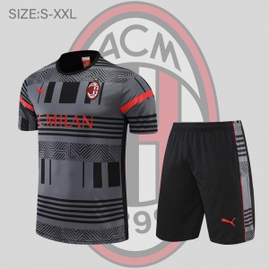 22/23 AC Milan Training Suit Short Sleeve Kit Grey