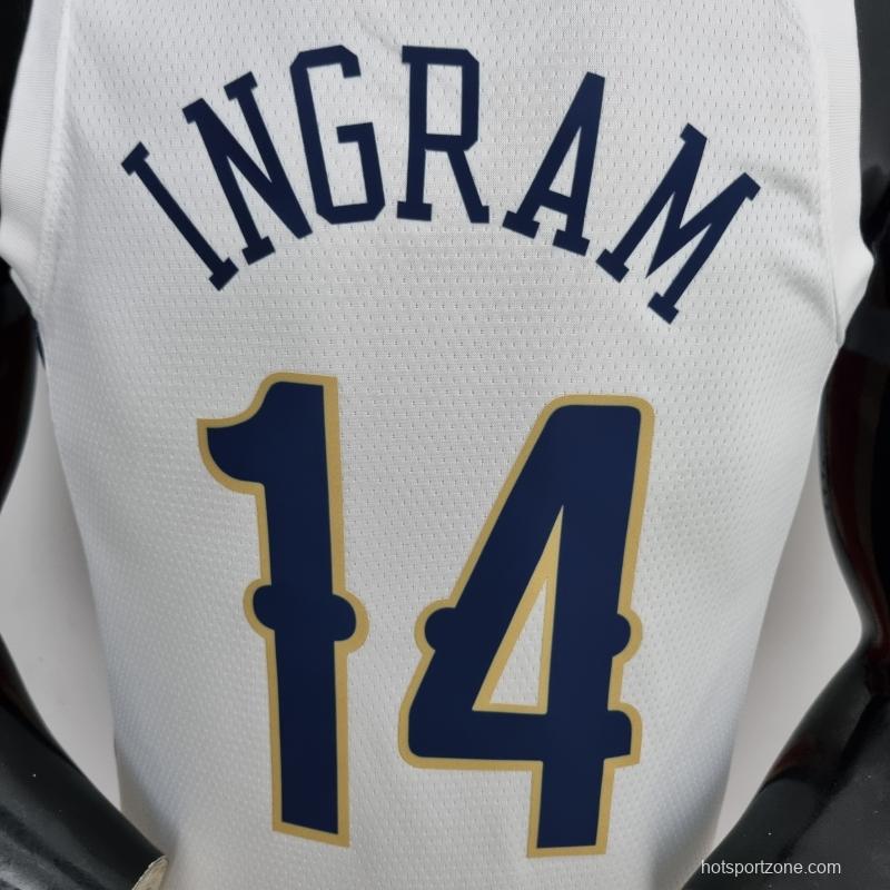 2022 New Orleans Pelicans Ingram#14 City Edition Williams #1 White NBA Jersey