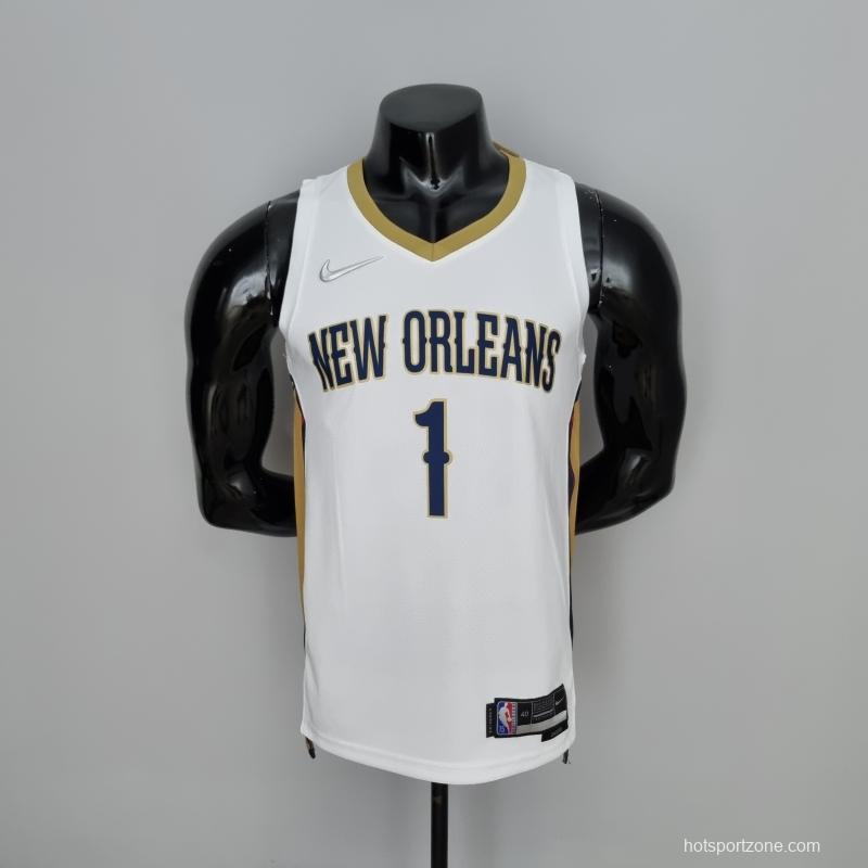 75th Anniversary New Orleans Pelicans Williamson#1 White NBA Jersey