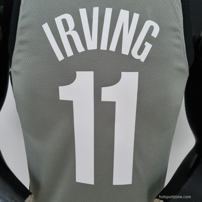 75th Anniversary Irving #11 Brooklyn Nets City Edition Gray NBA Jersey