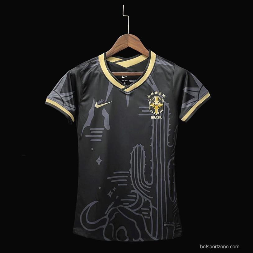 2022 Brazil Away Woman  Soccer Jersey