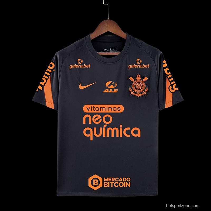 22/23 All Sponsors Corinthians Training Black Soccer Jersey