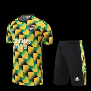 22/23 Arsenal Yellow And Green Flower Short Sleeve Training Jersey