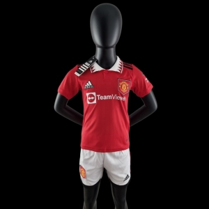 22/23 Kids Kit Manchester United Home 16-28 Soccer Jersey