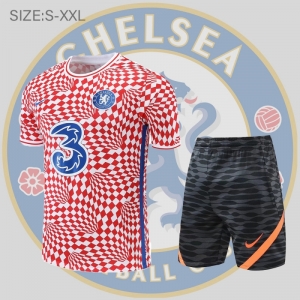22/23 Chelsea Training Jersey Short Sleeve Kit Red And White