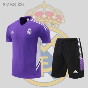 22/23 Real Madrid Training Jersey Short Sleeve Kit Purple