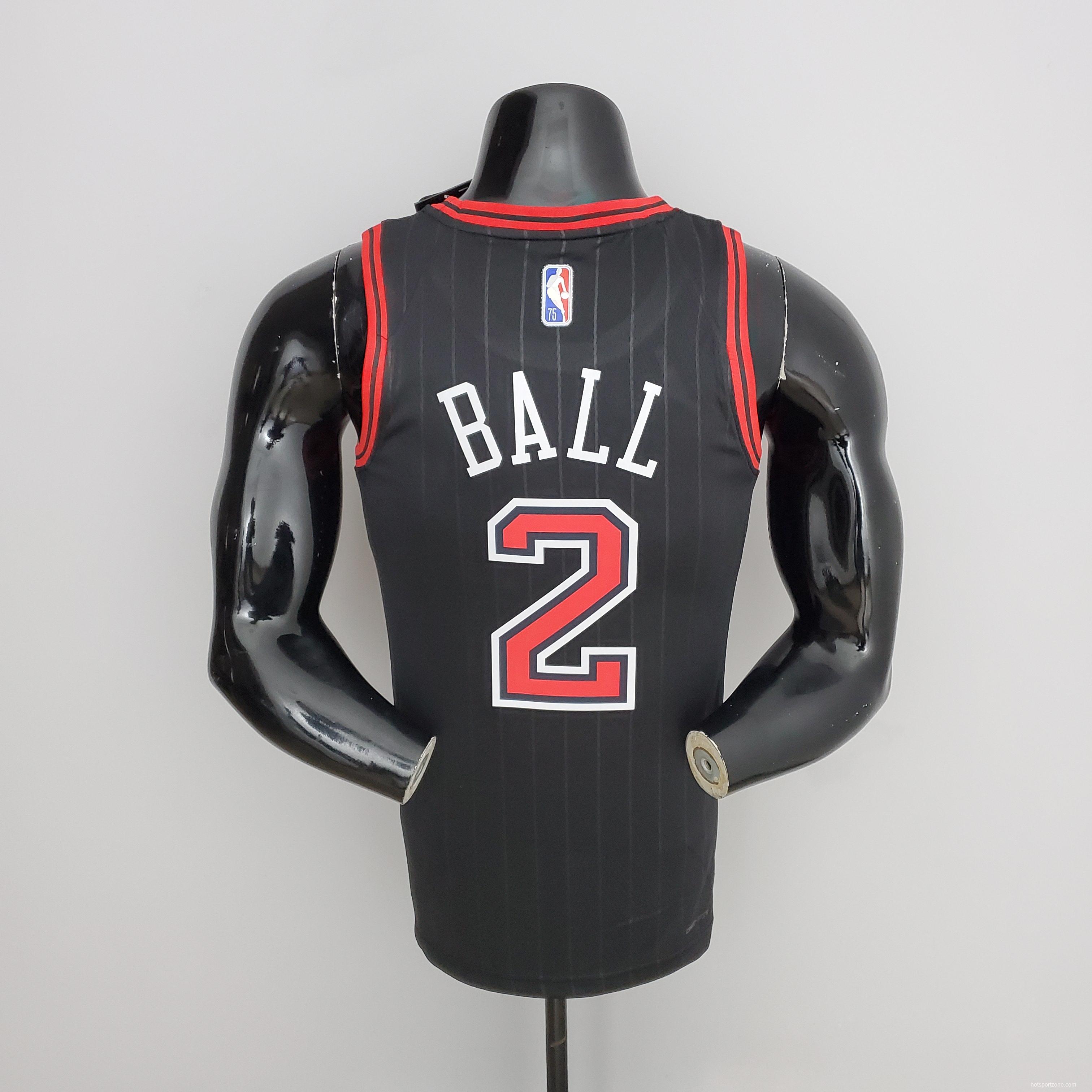 75th Anniversary Ball #2 Bulls Flyers Black NBA Jersey